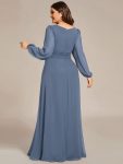 Chiffon High Empire Waist Puff Sleeve Mother Dress – Dusty Navy