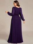 Chiffon High Empire Waist Puff Sleeve Mother Dress – Dark Purple