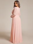 Chiffon High Empire Waist Puff Sleeve Mother Dress – Pink