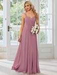 Convertible Chiffon Lace Open Back Spaghetti Straps Bridesmaid Dress – Purple Orchid