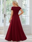 Simple Pleated Empire Waist A-Line Bridesmaid Dress – Burgundy