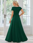 Simple Pleated Empire Waist A-Line Bridesmaid Dress – Dark Green