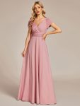 Simple Pleated Empire Waist A-Line Bridesmaid Dress – Dusty Rose