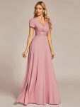 Simple Pleated Empire Waist A-Line Bridesmaid Dress – Dusty Rose