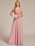 Simple Pleated Empire Waist A-Line Bridesmaid Dress – Dusty Rose