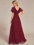 Charming Chiffon Bridesmaid Dress with Lotus Leaf Hemline – Burgundy