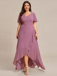 Charming Chiffon Bridesmaid Dress with Lotus Leaf Hemline – Purple Orchid