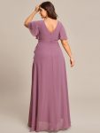 Charming Chiffon Bridesmaid Dress with Lotus Leaf Hemline – Purple Orchid