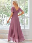 Charming Chiffon Bridesmaid Dress with Lotus Leaf Hemline – Purple Orchid