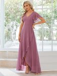 Charming Chiffon Bridesmaid Dress with Lotus Leaf Hemline – Purple Orchid