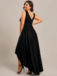 Elegant High-Low Sleeveless Empire Waist Bridesmaid Dress – Black