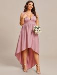 Elegant High-Low Sleeveless Empire Waist Bridesmaid Dress – Dusty Rose