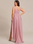 Elegant High-Low Sleeveless Empire Waist Bridesmaid Dress – Dusty Rose