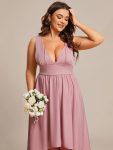 Elegant High-Low Sleeveless Empire Waist Bridesmaid Dress – Dusty Rose