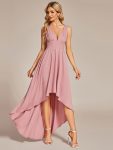 Elegant High-Low Sleeveless Empire Waist Bridesmaid Dress – Dusty Rose