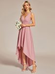 Elegant High-Low Sleeveless Empire Waist Bridesmaid Dress – Dusty Rose