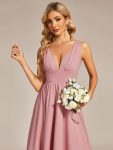 Elegant High-Low Sleeveless Empire Waist Bridesmaid Dress – Dusty Rose