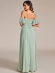 Spaghetti Strap Sweetheart Chiffon A-line Bridesmaid Dress with Knot – Mint Green