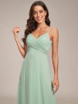 Criss-Cross V-Neck Chiffon Backless A-Line Bridesmaid Dress – Mint Green