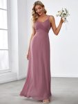 Criss-Cross V-Neck Chiffon Backless A-Line Bridesmaid Dress – Purple Orchid