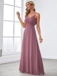 Criss-Cross V-Neck Chiffon Backless A-Line Bridesmaid Dress – Purple Orchid