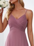 Criss-Cross V-Neck Chiffon Backless A-Line Bridesmaid Dress – Purple Orchid