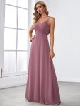 Criss-Cross V-Neck Chiffon Backless A-Line Bridesmaid Dress – Purple Orchid