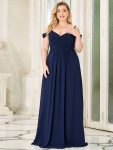 Spaghetti Straps V-Neck A-Line Bridesmaid Dress – Navy Blue