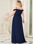 Spaghetti Straps V-Neck A-Line Bridesmaid Dress – Navy Blue