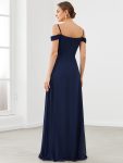 Spaghetti Straps V-Neck A-Line Bridesmaid Dress – Navy Blue