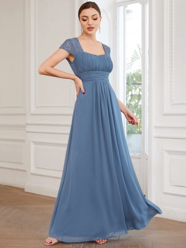 Chiffon Ruched Sweetheart A-Line Bridesmaid Dress - Dusty Navy