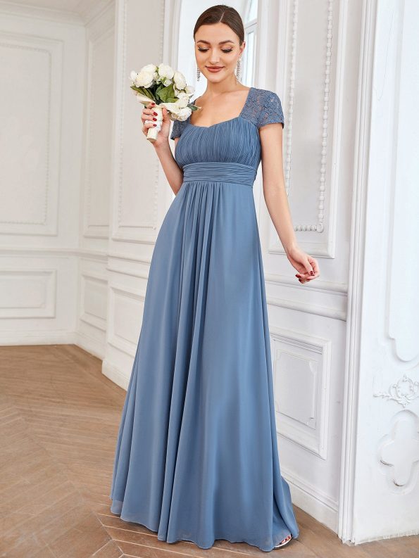 Chiffon Ruched Sweetheart A-Line Bridesmaid Dress - Dusty Navy