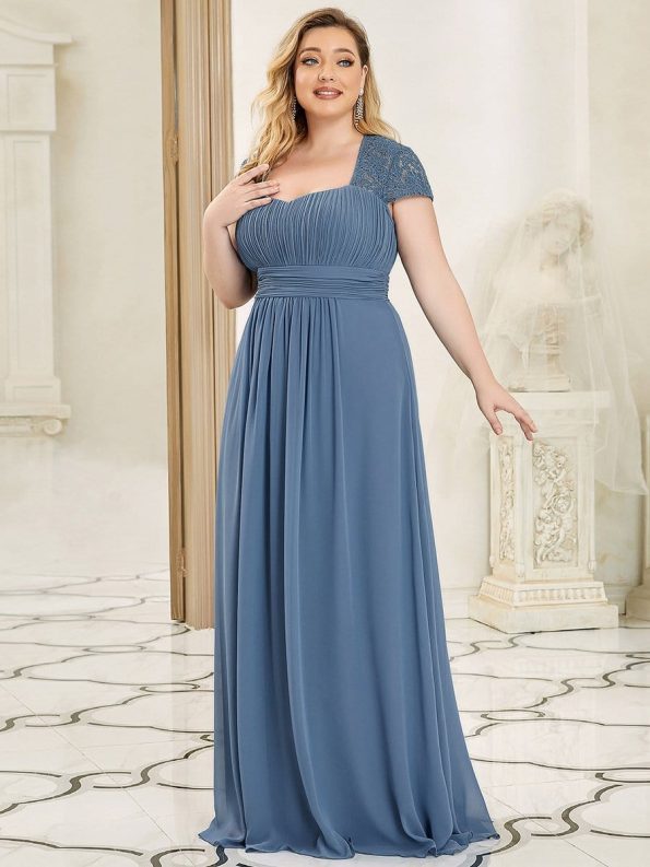 Chiffon Ruched Sweetheart A-Line Bridesmaid Dress - Dusty Navy