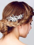 Elegant Handmade Hair Accessories Pearl Rhinestone Hair Comb – White