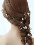 1-meter Long Handmade Pearl Braided Headband High-end Accessories – Gold