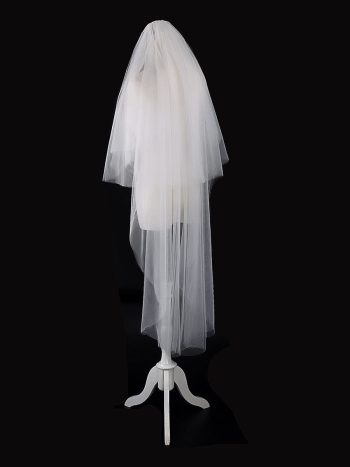 Simple Multi-Tier Tulle Cathedral Bridal Veil - Cream
