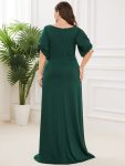 Simple Plus Size Bodycon Maxi Mermaid Formal Evening Dress – Dark Green