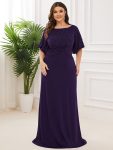 Simple Plus Size Bodycon Maxi Mermaid Formal Evening Dress - Dark Purple