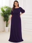 Simple Plus Size Bodycon Maxi Mermaid Formal Evening Dress – Dark Purple