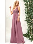 Chiffon One Shoulder Maxi Long Bridesmaid Dresses for Women – Purple Orchid