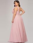 Sweet Pleated Bodice One Shoulder Chiffon Bridesmaid Dress – Pink