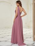 Pleated One Shoulder Long Chiffon Formal Evening Dress – Purple Orchid