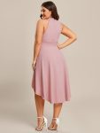 Halterneck Fashion Knee-Length A-Line Wedding Guest Dress – Dusty Rose