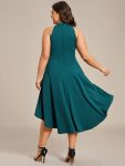 Halterneck Fashion Knee-Length A-Line Wedding Guest Dress – Teal