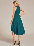 Halterneck Fashion Knee-Length A-Line Wedding Guest Dress – Teal