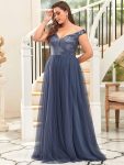 Plus Size Long Sequin Special Occasion Dresses – Dusty Navy