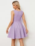 Glitter Round Neckline Sleeveless Short Homecoming Dress – Lavender