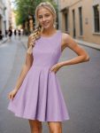 Glitter Round Neckline Sleeveless Short Homecoming Dress – Lavender