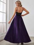 Sparkly Bodice High Low Prom Dresses for Women – Dark Purple