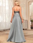 Sparkly Bodice High Low Prom Dresses for Women – Grey